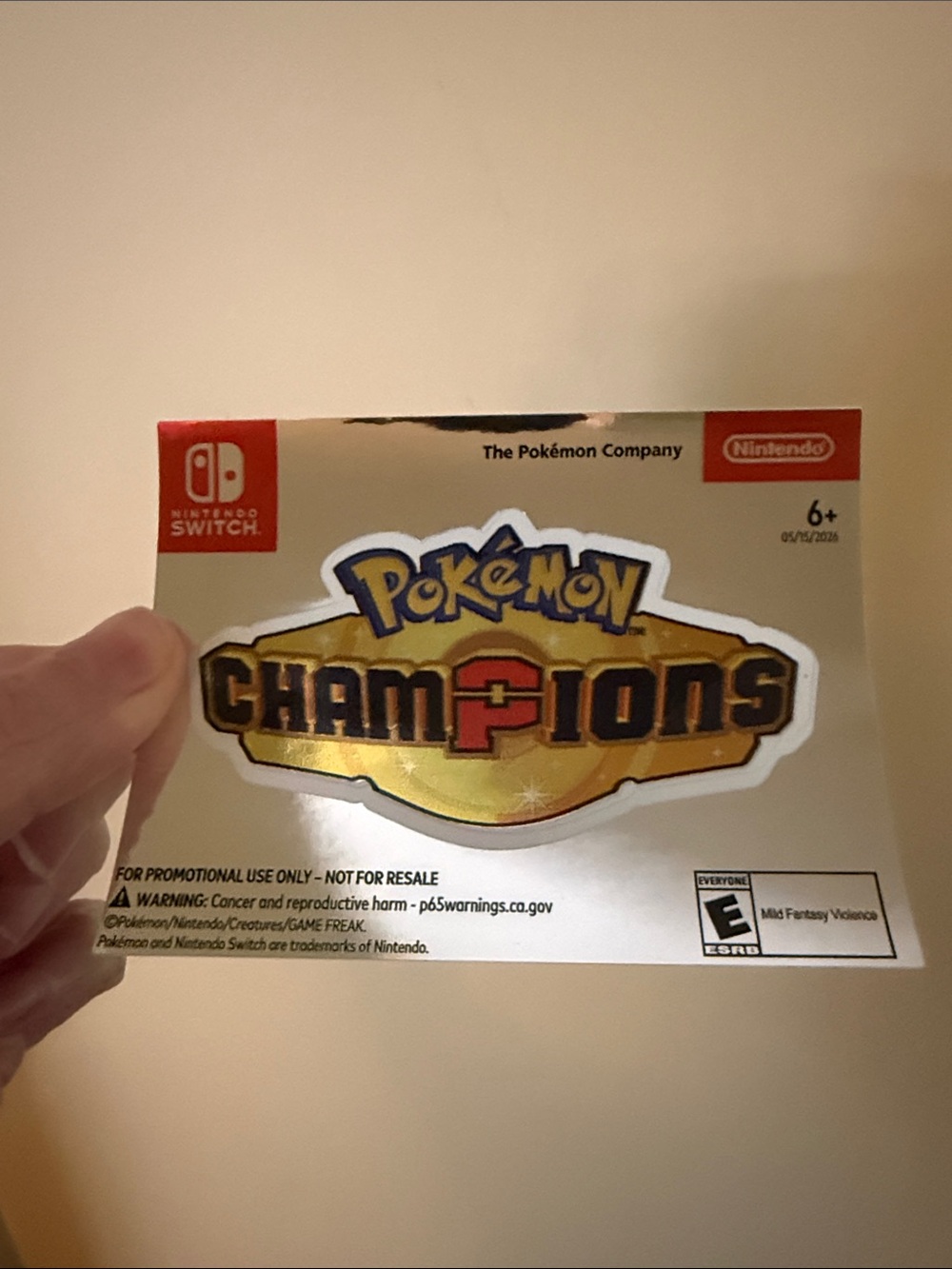 POKEMON CHAMPIONS REFLECTIVE NINTENDO SWITCH STICKER